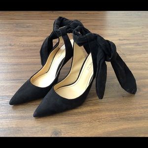 Zara Black sling back sandals with bow